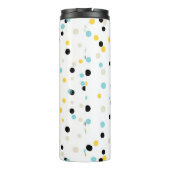 Blauw zwart en geel Confetti Patroon Monogram Thermosbeker (Achterkant)