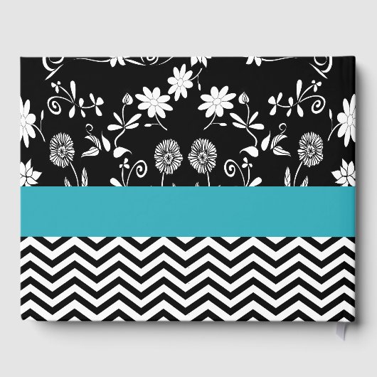 Blauw, zwart en goudheiboek gastenboek (Achterkant)