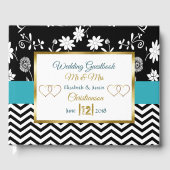 Blauw, zwart en goudheiboek gastenboek (Voorkant)