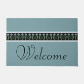 Blauw Zwart en Grijs Deurmat (Voorkant)