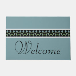Blauw Zwart en Grijs Deurmat