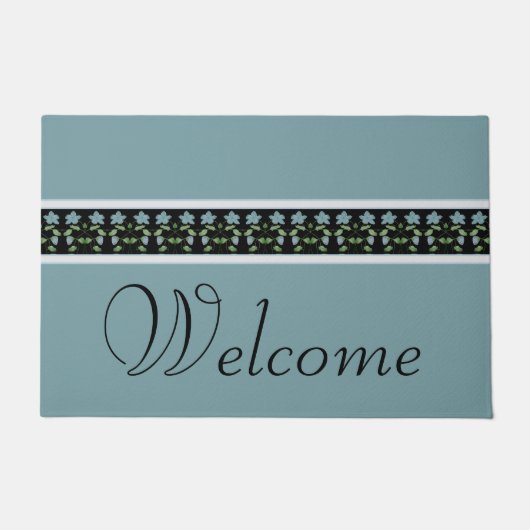 Blauw Zwart en Grijs Deurmat (Voorkant)