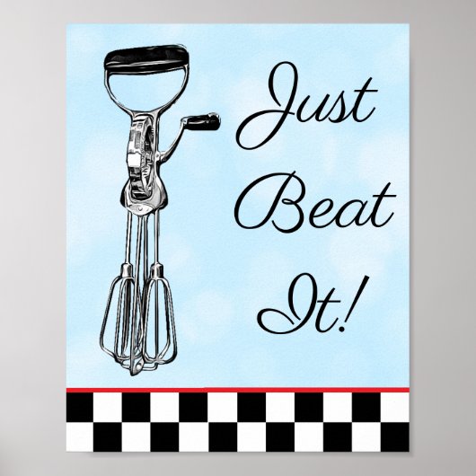 Blauw, zwart en rood, sla het gewoon aan poster (Voorkant)