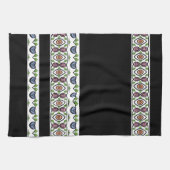 Blauw Zwart en Roze Met Sinaasappel Theedoek (Horizontaal)