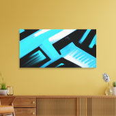Blauw Zwart en Wit Abstract Canvas Afdruk (Insitu (Woonkamer))