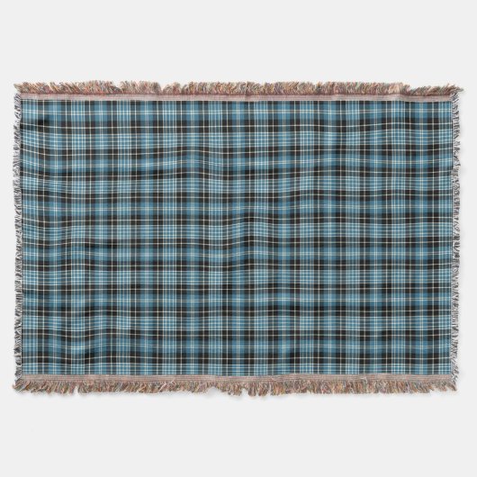 Blauw, Zwart en Wit Clark Clan Schots Plaid Deken (Voorkant)