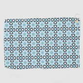 Blauw, zwart en wit geometrisch gemusterd  golfhanddoek (Horizontaal)
