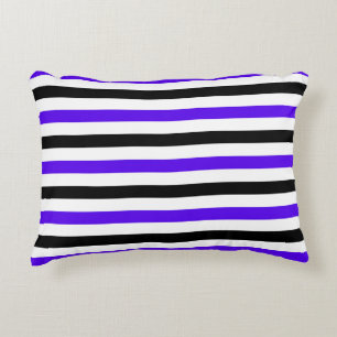 Blauw Zwart en wit strepen ontwerp Accent Kussen