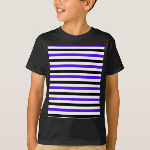 Blauw Zwart en wit strepen ontwerp T-shirt