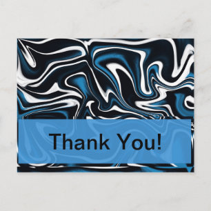 Blauw, zwart en wit wervelingen briefkaart