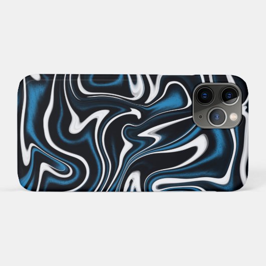 Blauw, zwart en wit wervelingen Case-Mate iPhone case (Achterkant (horizontaal))