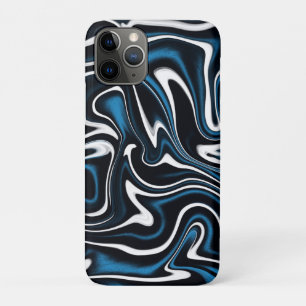 Blauw, zwart en wit wervelingen Case-Mate iPhone case