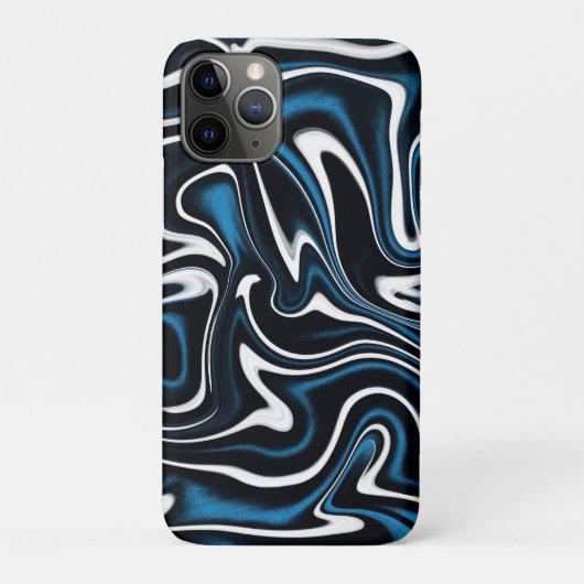 Blauw, zwart en wit wervelingen Case-Mate iPhone case (Achterkant)
