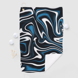 Blauw, zwart en wit wervelingen golfhanddoek