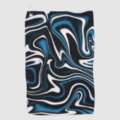 Blauw, zwart en wit wervelingen golfhanddoek (Voorkant)