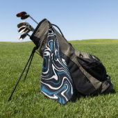 Blauw, zwart en wit wervelingen golfhanddoek (Groen)