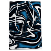 Blauw, zwart en wit wervelingen medium cadeauzakje (Voorkant)