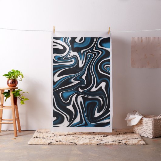 Blauw, zwart en wit wervelingen stof (Voorbeeld)