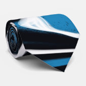 Blauw, zwart en wit wervelingen stropdas (Opgerold)