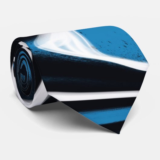 Blauw, zwart en wit wervelingen stropdas (Opgerold)