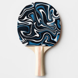 Blauw, zwart en wit wervelingen tafeltennisbatje