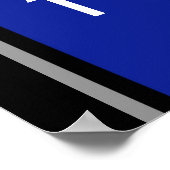 Blauw, zwart en zilver Afstuderen, omgevormd art Poster (Hoek)