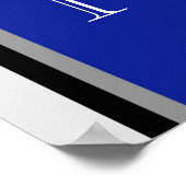 Blauw, zwart en zilver Afstuderen, omgevormd art Poster (Hoek)