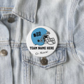 Blauw zwart Football Helmet・Aangepast Ronde Button 7,6 Cm (In situ)