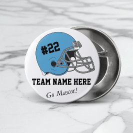Blauw zwart Football Helmet・Aangepast Ronde Button 7,6 Cm