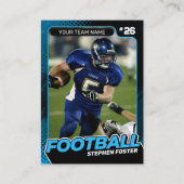 Blauw & Zwart Football Trading Kaart Custom Player Contactkaartje (Voorkant)