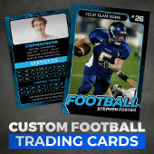 Blauw & Zwart Football Trading Kaart Custom Player Contactkaartje