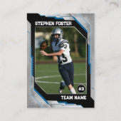 Blauw & Zwart Football Trading Kaart Football Spel Contactkaartje (Voorkant)