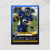 Blauw & Zwart Football Trading Kaart Player Foto Contactkaartje (Voorkant)