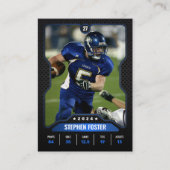 Blauw & Zwart Football Trading Kaart Player Foto Contactkaartje (Voorkant)