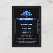 Blauw & Zwart Football Trading Kaart Player Foto Contactkaartje (Achterkant)