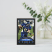 Blauw & Zwart Football Trading Kaart Player Foto Contactkaartje (Staand voorkant)