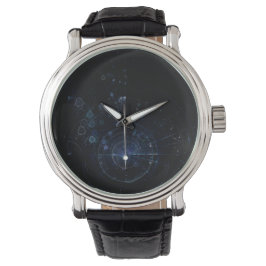 Blauw Zwart Galaxy Horloge