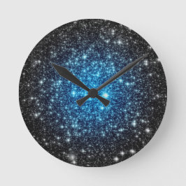 Blauw & Zwart Galaxy Ronde Klok