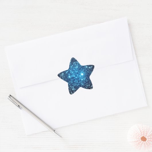 Blauw & Zwart Galaxy Ster Sticker (Envelop)