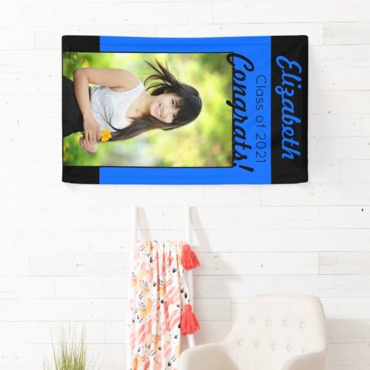 Blauw & zwart gecomprimeerd Eén fotograafpartij Spandoek (Insitu)