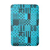 Blauw Zwart Gemengde Patchwork Patchwork Ontwerp Badmat (Voorkant Verticaal)