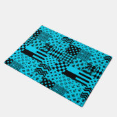 Blauw Zwart Gemengde Patchwork Patchwork Ontwerp Deurmat (Schuin)