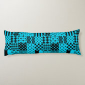 Blauw Zwart Gemengde Patchwork Patchwork Ontwerp Lichaamskussen (Achterkant)
