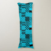Blauw Zwart Gemengde Patchwork Patchwork Ontwerp Lichaamskussen (Voorkant Verticaal)