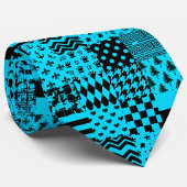 Blauw Zwart Gemengde Patchwork Patchwork Ontwerp Stropdas