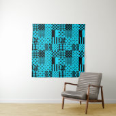 Blauw Zwart Gemengde Patchwork Patchwork Ontwerp Wandkleed (In Situ (horizontaal))