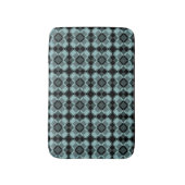 Blauw Zwart Geruit Argyle Patroon Badmat (Voorkant Verticaal)