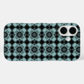 Blauw Zwart Geruit Argyle Patroon Case-Mate iPhone Case (Achterkant (horizontaal))
