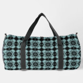 Blauw Zwart Geruit Argyle Patroon Groot Plunjezak (Achterkant)