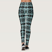 Blauw Zwart Geruit Argyle Patroon Leggings (Achterkant)